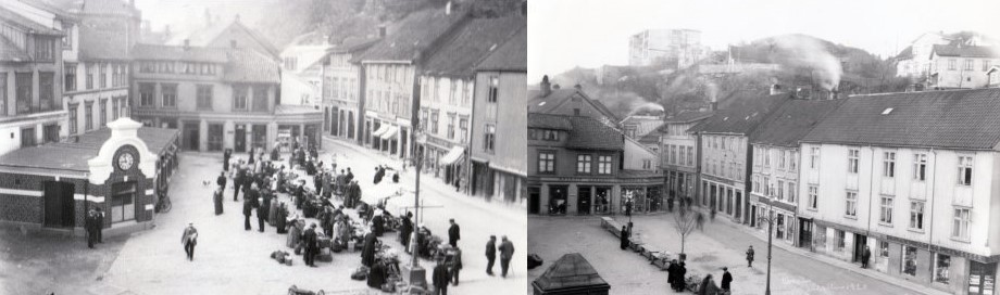 Kragerø torv i gamle dager